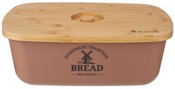 Хлебница Agness Cappuccino 36,5х25,5х13см пластик, крышка бамбук
