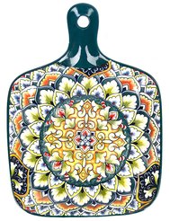 Блюдо-доска разделочная Arabesque 22х16x4см зеленый, фарфор