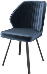 Стул кухонный Mamadoma Michael d22 45х44х84см велюр/металл, синий/черный