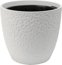 Кашпо бетонное Манго d36,4см h33см v22л, бутон, белый, с вкладкой