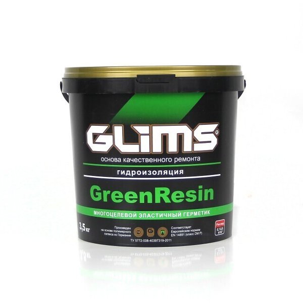 Гидроизоляция-герметик Glims-GreenRezin 3,5кг