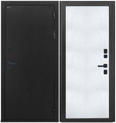 Дверь входная Dorston Termo Ecoterm Light букле черный белое дерево 960х2050 правая