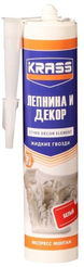 Клей монтажный акриловый Krass для стиропора и панелей Белый (300мл)