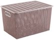 Корзинка д/хранения Violet Вязь 14л 35х24,5х20,5см с крышкой, розовый нюд ПП