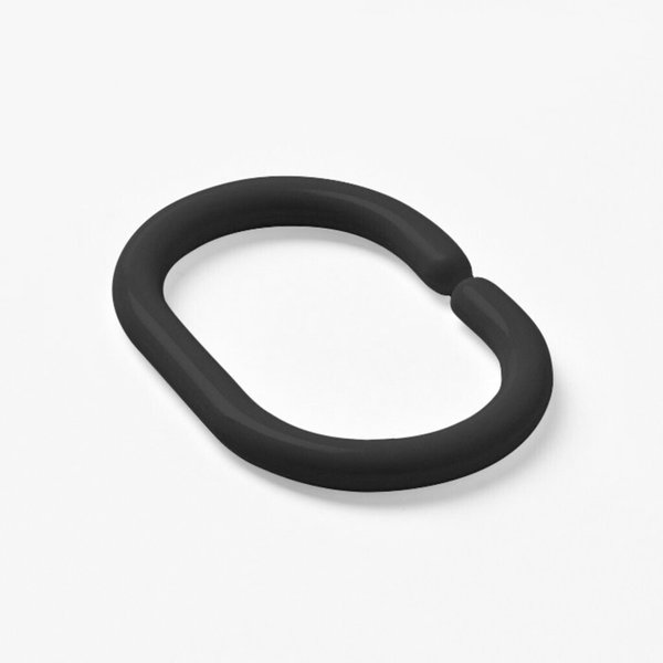 Кольца для штор в ванную IDDIS RID013P черный, пластик 12шт