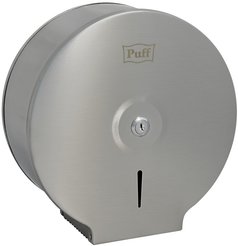 Диспенсер для туалетной бумаги Puff-7615, антивандальный, с ключом, 26х12х27 см, хром