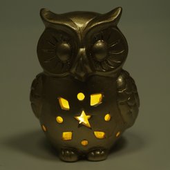 Фигурка керамическая Сова 11,2см, золото, LED-подсветка (+ батарейка 2LR44), SYTCC-3823075
