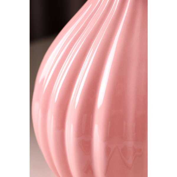 Ваза керамическая настольная Инжир 22см геометрия розовый