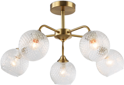 Люстра на штанге TR3088/5 CP/CL медь/прозрачный E27/5 max 60W D610х320