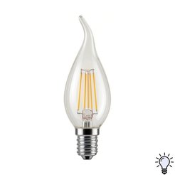 Лампа светодиодная филамент 12Вт 220В Camelion LED12-CW35-FL 845E14 свеча на ветру