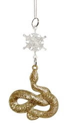 Украшение подвесное Magic Time Золотая Змея из акрила 6x1,5x12,5см арт.92964