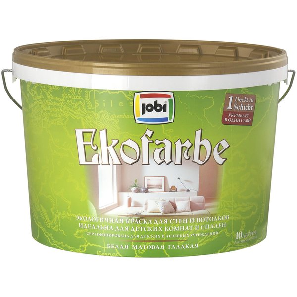 Краска JOBI EcoFarbe №6д/ст,пот(10л)