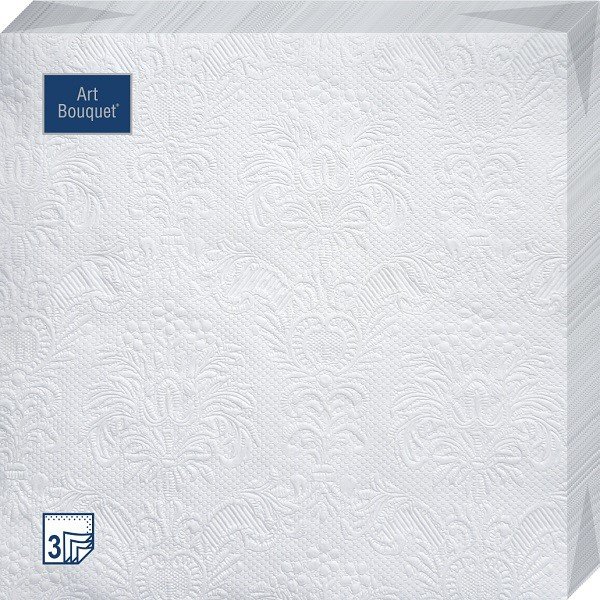 Салфетки бумажные Bouquet Белый Барокко 16шт 33х33см 3-слойные