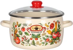 Кастрюля Appetite Болоньезе 5,5л эмаль, крышка стекло, индукция