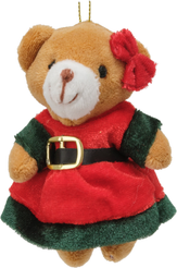 Украшение фигурное Мишка-девочка 11см, красный, SYXTSA-5625002