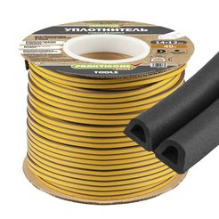 Уплотнитель самоклеящийся для дверей PRAKTISCHE HOME 14х12мм D-40м черный