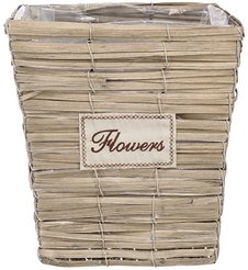 Кашпо из щепы натуральный 26х26х27см