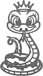 Украшение подвесное Змея серебро 4х12х0,3см