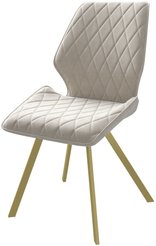 Стул кухонный Mamadoma Rafael М-R b03 45х45х91см велюр/металл, бежевый/золото, поворотный
