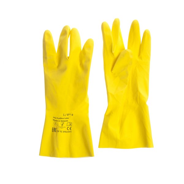 Перчатки латексные HQ Profiline L желтые
