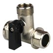 Кран латунный шаровый трёхпроходной 1/2"(3/8" внутренняя резьба)х1/2" наружная резьба