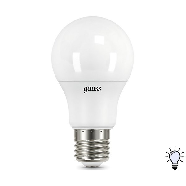 Лампа светодиодная Gauss 12Вт E27 груша 4100K свет нейтральный белый 