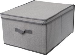 Короб д/хранения Qually 25х40х50см крышка откидная, с принтом, серый, спанбонд