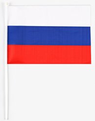 Флаг России 30х45см шток 60см полиэфирный шелк