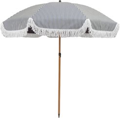 Зонт пляжный Бретань d2,0м h2,3м стойка d32мм, с бахромой, полиэстер 180г/хлопок, серая полоска, 60104GA-WD