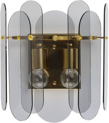 Бра Бриз 2х60W E27, металл, стекло, бронза, прозрачный