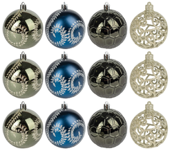 Набор шаров 12шт 8см серый SYQC-0122063