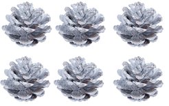 Набор украшений Шишки 6шт 4,5см серебро SYSGA-4922051