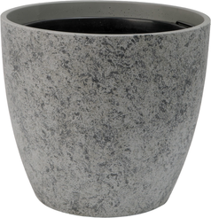 Кашпо бетонное Гризайль d36,4см h33см v22л, бутон, серый, с вкладкой