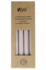 Свечи столовые 4шт стеариновые 8,2х26см крем-брюле