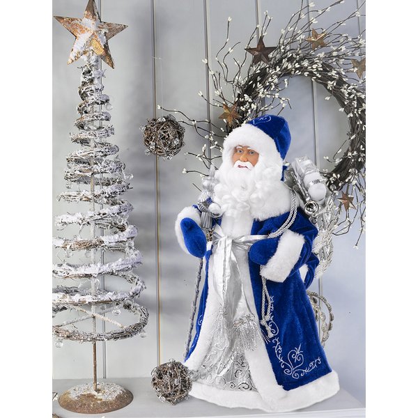 Фигурка Дед Мороз В синей шубке 20,5x12,5x41,5см 88460