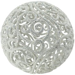 Украшение елочное Шар ажурный белый d100мм