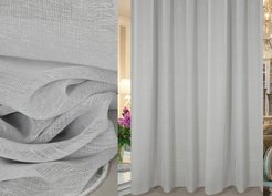 Тюль готовый лен 300х270 серебристый