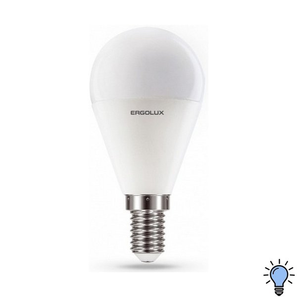 Лампа светодиодная Ergolux LED-G45-11W-E14-6K шар 11Вт E14 6500K 172-265В холодный свет
