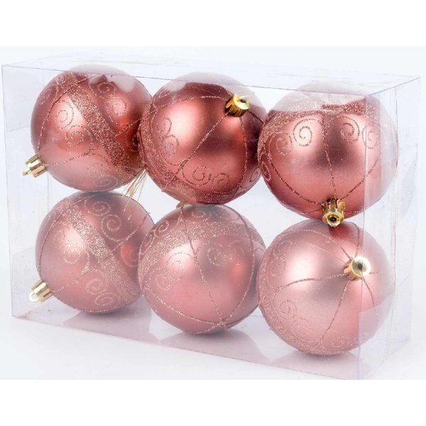 Набор шаров 6шт 8см розовое золото SYQB-0122411