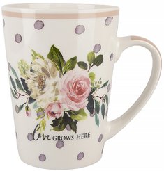 Кружка Nouvelle Home Floristry Love grows here 520мл фарфор