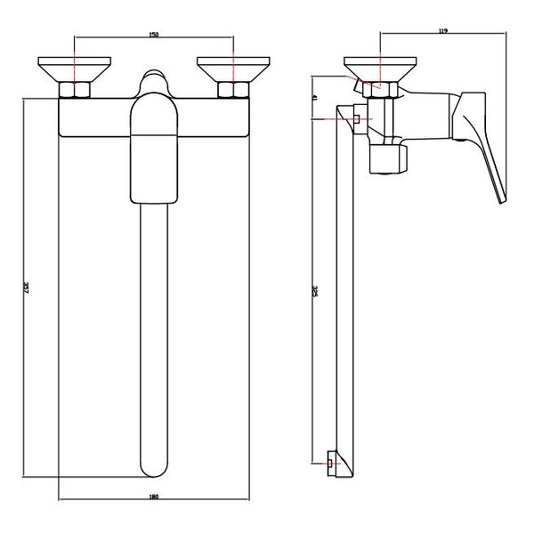 Смеситель для ванны ESKO Eiger EG 31 в комплекте с душевыми аксессуарами