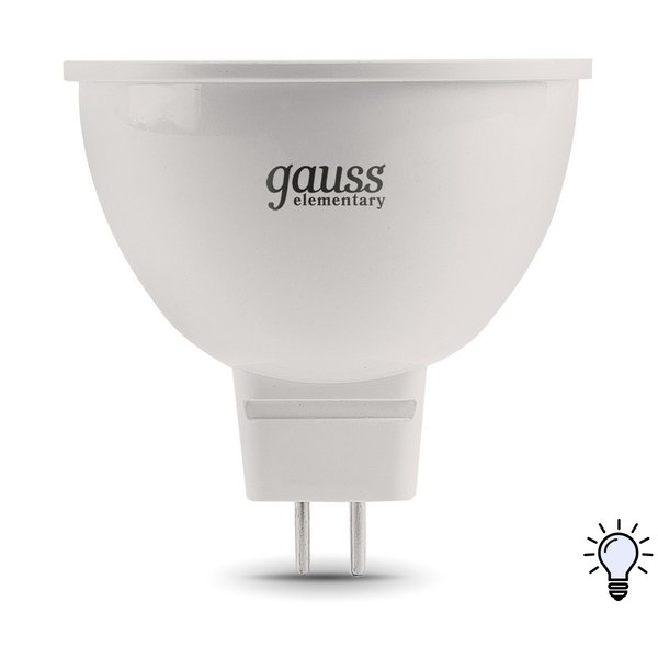 Лампа светодиодная Gauss Elementary 11Вт GU5.3 4100K свет нейтральный белый