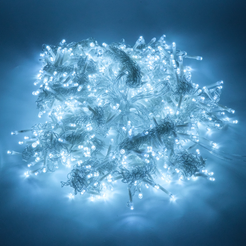 Электрогирлянда внутренняя Занавес Водопад 2х2,4м 600LED, холодный белый, контролер, прозрачный кабель