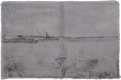 Коврик из искусственного меха кролика серый 60х90см на подложке TPR