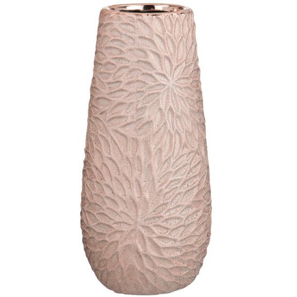 Ваза керамическая,коллекция Герберы,12,5х12,5см,высота 27см,цвет розовая с золотом,112-352