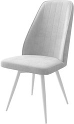 Стул кухонный Mamadoma Leonard M-R1 b20 45х45х94см велюр/металл, белый/белый, поворотный