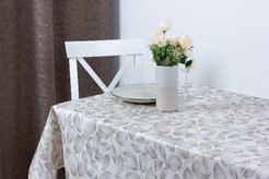 Клеенка Ларио Бежевый стебель 140см бежевый, ПВХ