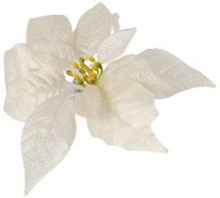 Цветок декоративный 24см, белое золото, на клипсе, SYSDH-3023159