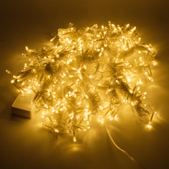 Электрогирлянда внутренняя Занавес Водопад 2х2,4м 600LED, теплый белый, контролер, прозрачный кабель