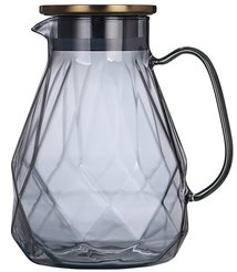 Кувшин Appetite Crystall Grey Studio 1,8л стекло с гранями, крышка металл
